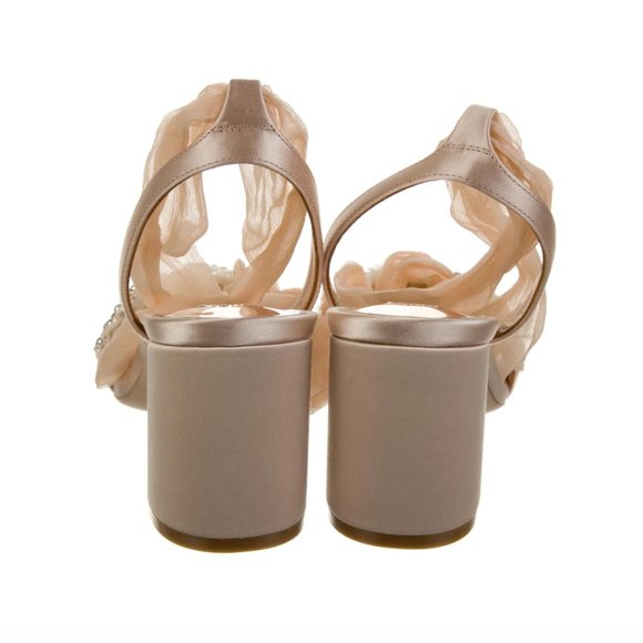 NEW in box BADGLEY MISCHKA Satin Printed Slingback Sandals 9.5 - Picture 7 of 7